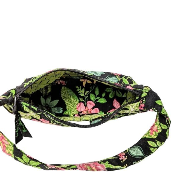 VERA BRADLEY Retired Botanica Black Floral Quilted Shoulder Bag - Picture 8 of 11